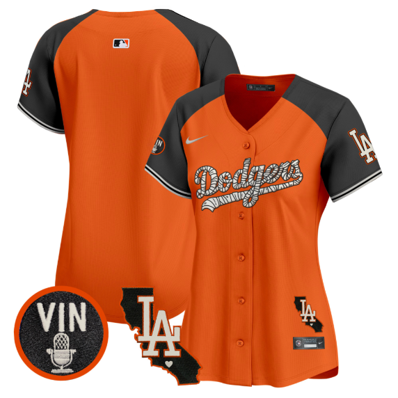 Women Los Angeles Dodgers blank 2025 orange Limited Stitched Jersey